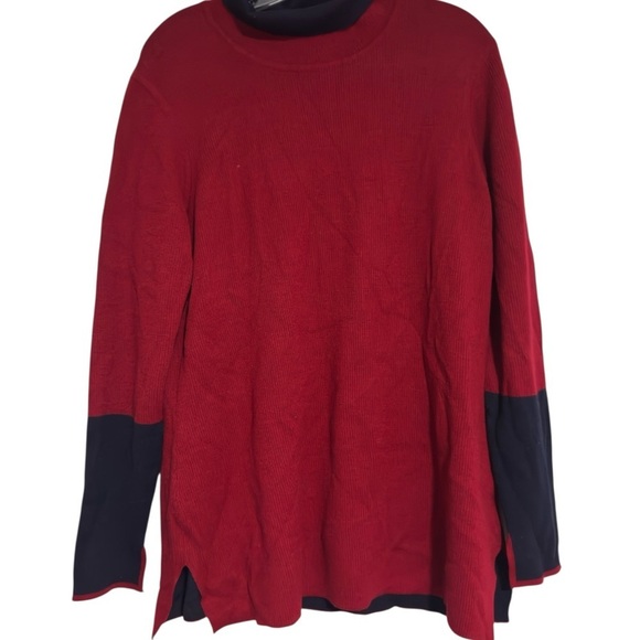 Athleta Sweaters - Athleta Burgundy and Navy Crew Neck Sweater
